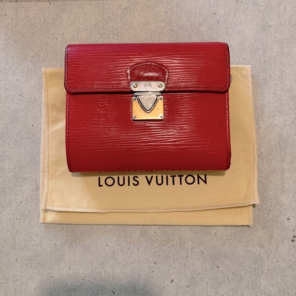 Authentic Louis Vuitton wallet red leather